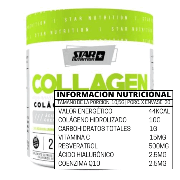COLLAGEN 210 GR COLAGENO HIDROLIZADO LIMÓN - STAR NUTRITION - Imagen 2