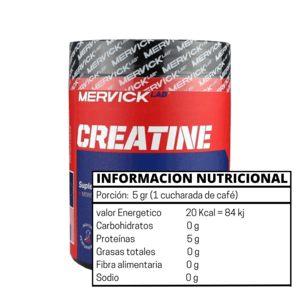 CREATINA MONOHIDRATADA 300 GR MICRONIZADA - MERVICK-LAB - Imagen 2