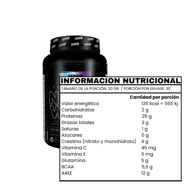 NITRO WHEY (2LB) PROTEINA CON CREATINA VAINILLA - STAR NUTRITION - Imagen 2