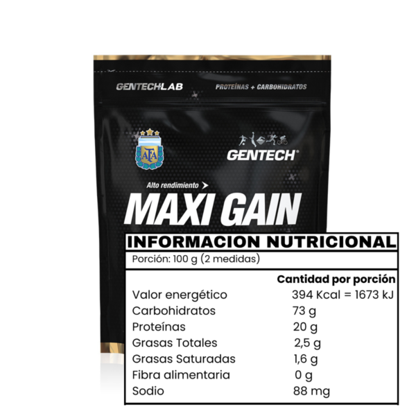 Maxi Gain Gentech Ganador de Peso VAINILLA 1250 gr - Imagen 2