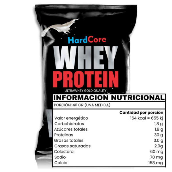 WHEY PROTEIN (1KG) SABOR VAINILLA - HARDCORE - Imagen 2