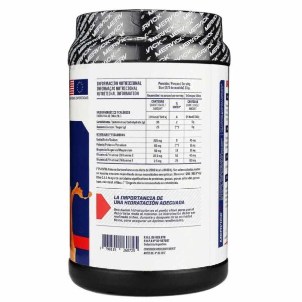 Sport drink 1 kg Bebida Isotonica Naranja Mandarina - Mervick Lab - Imagen 2