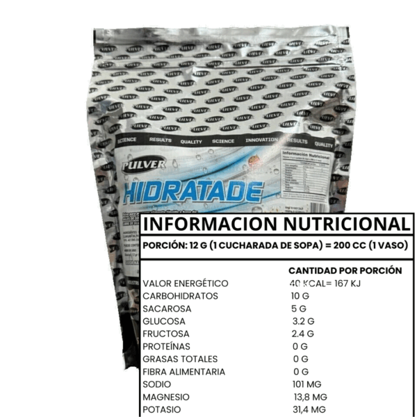 HIDRATADE (1 KG) - BEBIDA HIDRATANTE DEPORTIVA - PULVER - Imagen 2