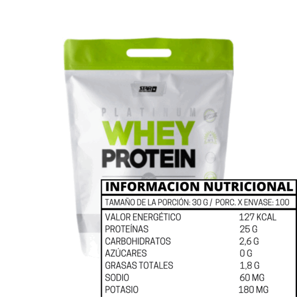 PLATINUM WHEY PROTEIN 3 KG PROTEINA VAINILLA - STAR NUTRITION - Imagen 2