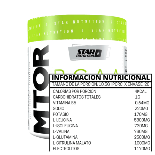 MTOR BCAA AMINOACIDOS 270 GR FRUIT PUNCH - STAR NUTRITION - Imagen 2