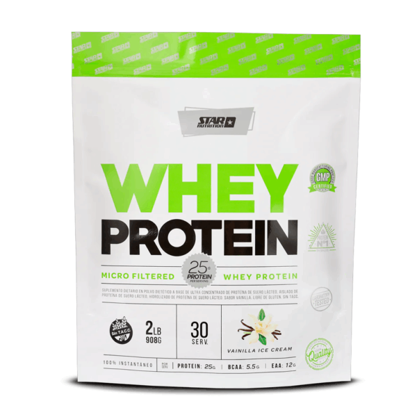 WHEY PROTEIN DOY PACK 908 Gr VAINILLA - STAR NUTRITION - Imagen 3
