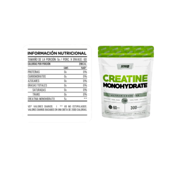 CREATINA MONOHIDRATO ULTRAMICRONIZADA DOYPACK (300G) - STAR NUTRITION - Imagen 2