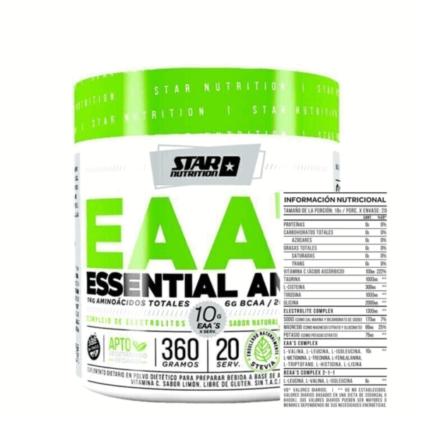 ESSENTIAL AMINO EAA´s AMINOÁCIDOS ESENCIALES (360 GR) - STAR NUTRITION - Imagen 2
