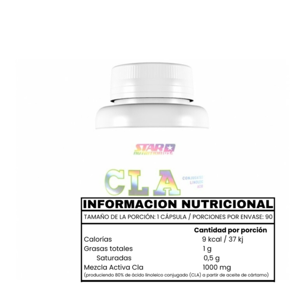CLA 1000 ACIDO LINOLEICO CONJUGADO (90 CAPSULAS) - STAR NUTRITION - Imagen 2