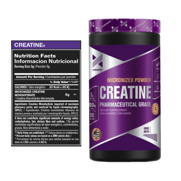 CREATINE MONOHYDRATE MICRONIZED POWDER (250 GR) - XTRENGHT - Imagen 2