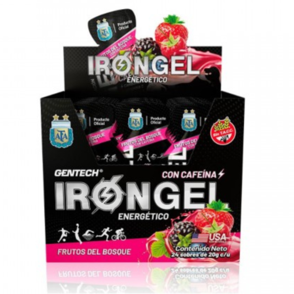 IronGel Con Cafeína 20 Gr X Unidad Frutos del Bosque - Gentech - Imagen 3
