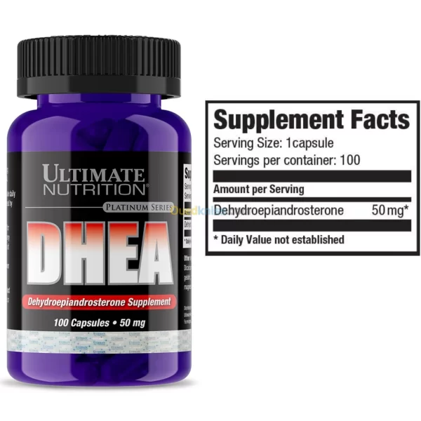 Dhea 50 Mg Dehydroepiandrosterone 100 Capsulas - Ultimate Nutrition - Imagen 2