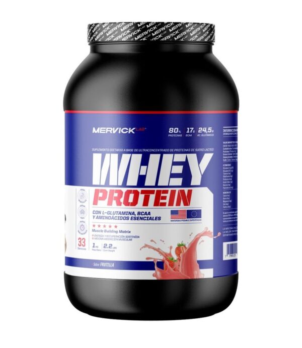 WHEY PROTEIN (1kg) SABOR FRUTILLA - MERVICK-LAB - Imagen 3