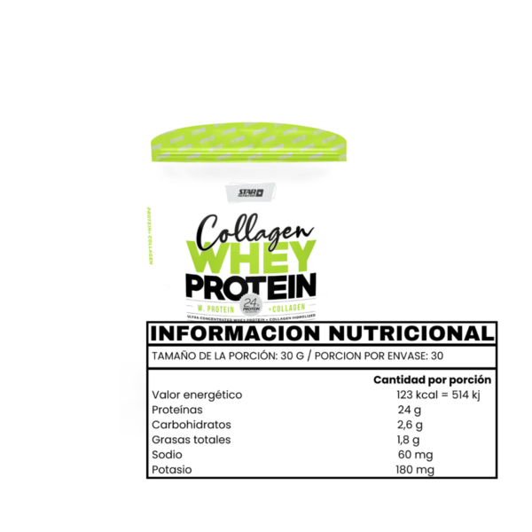 COLLAGEN WHEY PROTEIN 2 LB (PROTE+ COLAGENO) Vainilla - STAR NUTRITION - Imagen 2