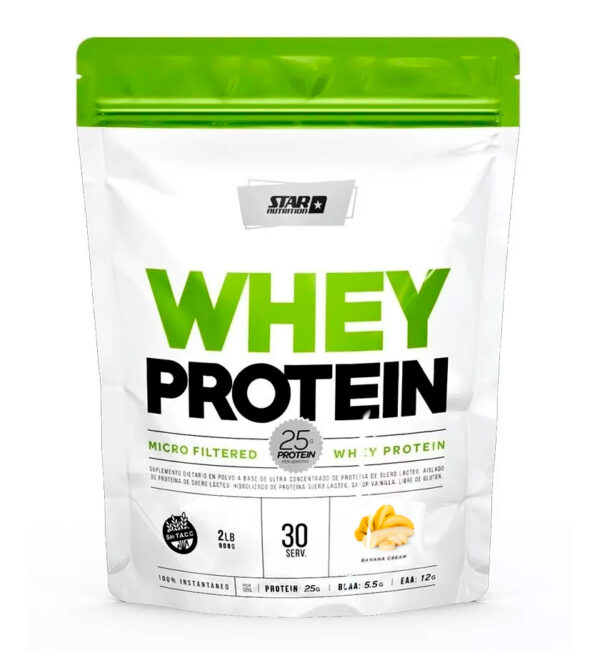 WHEY PROTEIN DOY PACK 908 GR BANANA  - STAR NUTRITION