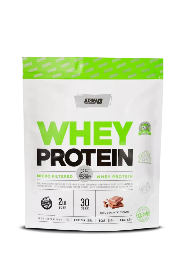 WHEY PROTEIN DOY PACK 908 GR CHOCOLATE - STAR NUTRITION - Imagen 3