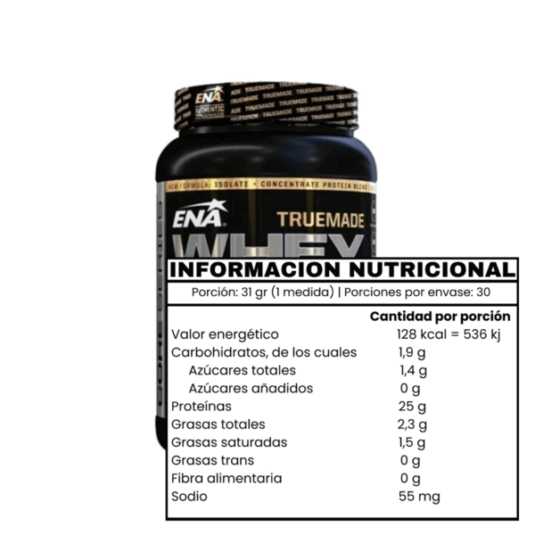 WHEY PROTEIN TRUEMADE (2.05lb/930gr) FRUTILLA - ENA SPORT - Imagen 2