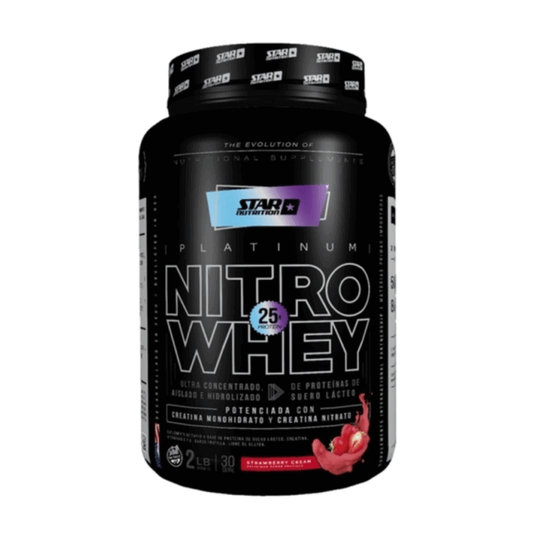 NITRO WHEY (2LB) PROTEINA CON CREATINA FRUTILLA - STAR NUTRITION