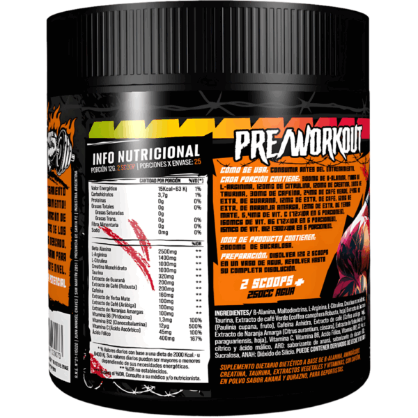KILLER STRIKE PRE ENTRENO CON CREATINA CHERRY TWIST 300 GR - GENERATION FIT - Imagen 2
