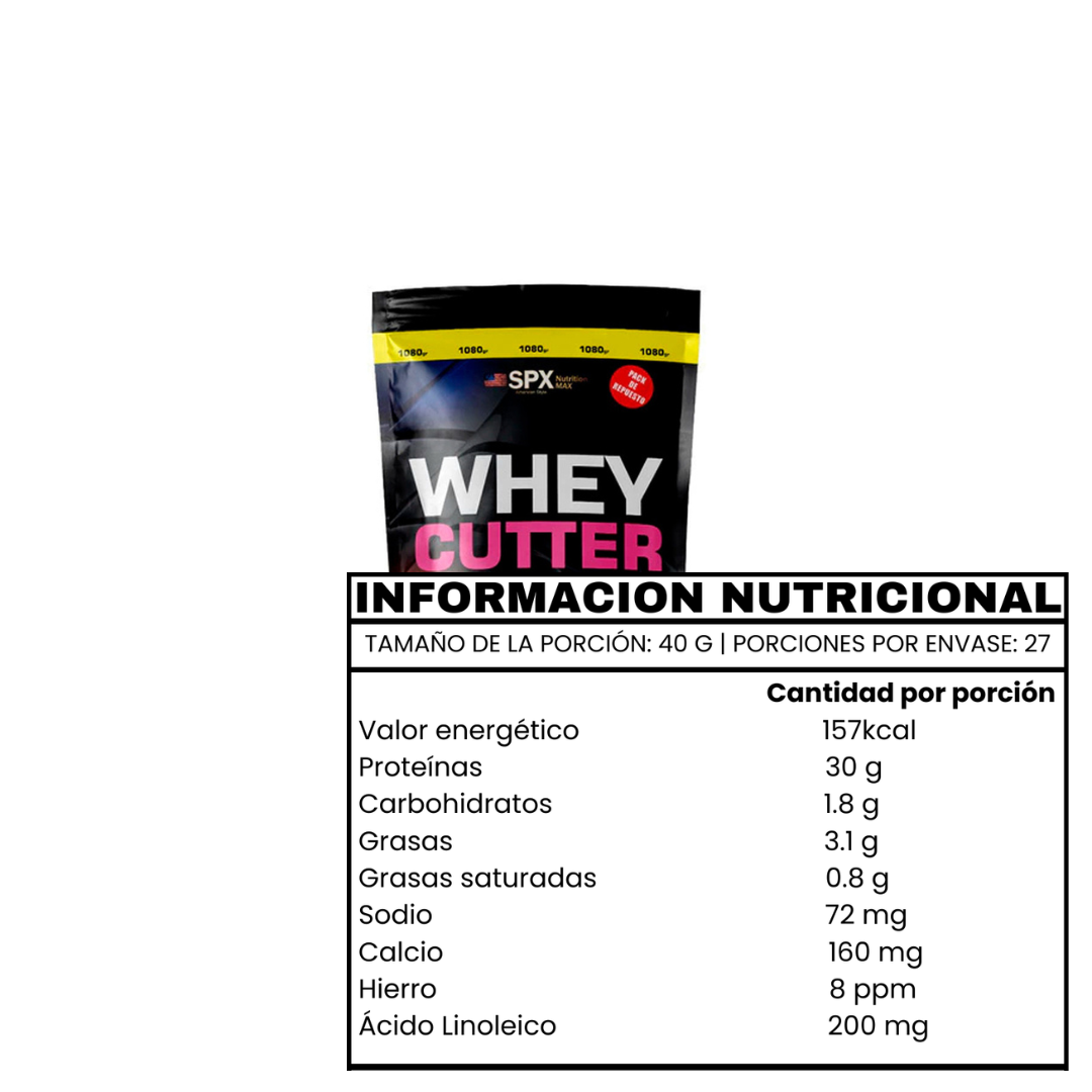 WHEY CUTTER Proteína Con Quemador (1 KG) CHOCOLATE - SPX - Imagen 2
