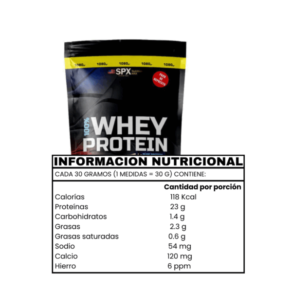 WHEY PROTEIN (1KG) PROTEINA DE SUERO VAINILLA - SPX - Imagen 2