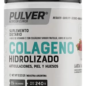 COLAGENO HIDROLIZADO CON VITAMINA C FRUTILLA (240 GR) - PULVER