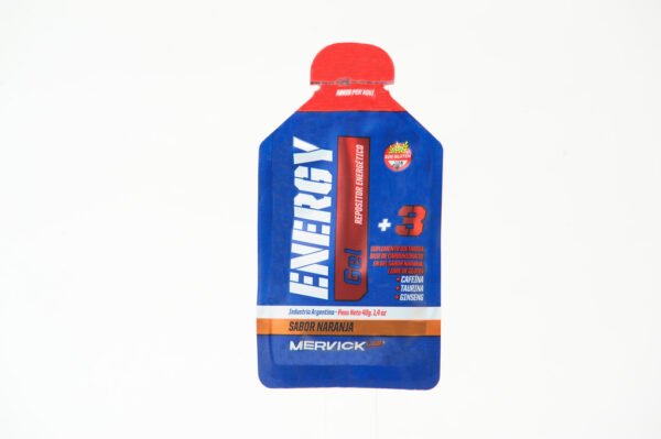 ENERGY GEL +3 CON CAFEÍNA 40 GR NARANJA - MERVICK LAB