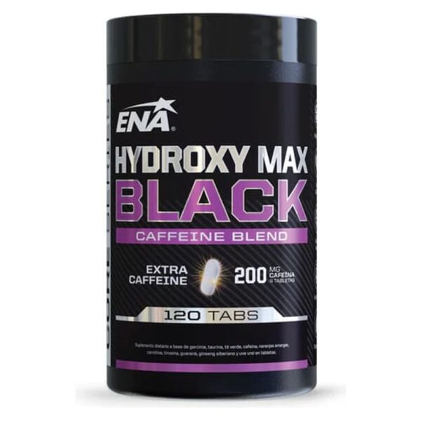 HYDROXY MAX BLACK QUEMADOR CON 200 MG DE CAFEÍNA 120 TABLETAS- ENA