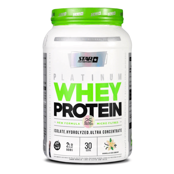 PLATINUM WHEY PROTEIN 908 GR TACHO VAINILLA - STAR NUTRITION