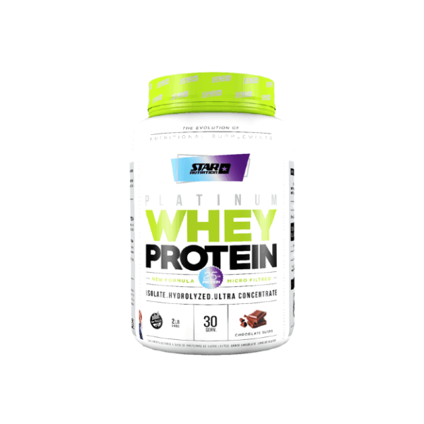 PLATINUM WHEY PROTEIN 908 GR TACHO CHOCOLATE - STAR NUTRITION - Imagen 3