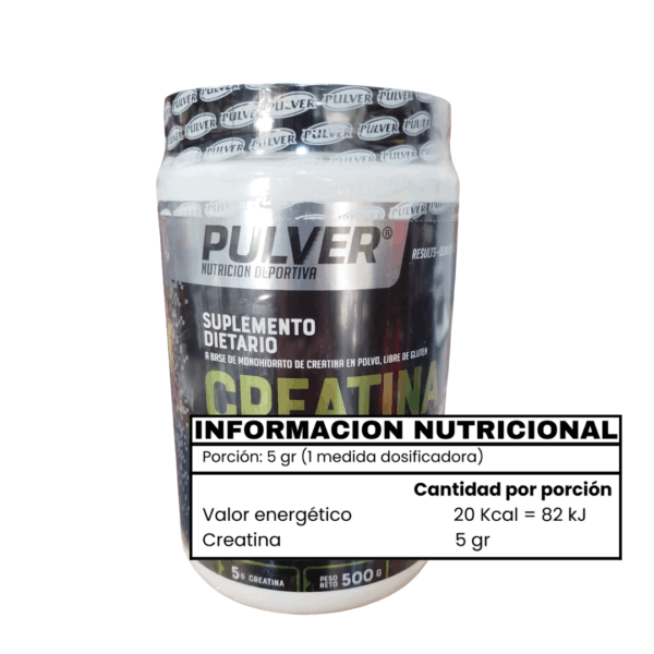 Creatina Monohidratada 500 gr Sin T.A.C.C. - Pulver - Imagen 2