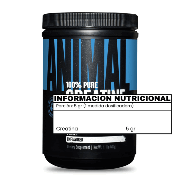 CREATINA MONOHIDRATADA 500 GR SIN T.A.C.C. - ANIMAL - Imagen 2