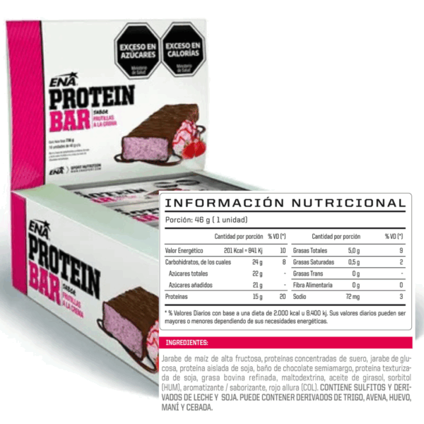 Protein Bar 16 Unidades - Frutillas A La Crema 12 gr x Barritas - Ena - Imagen 2