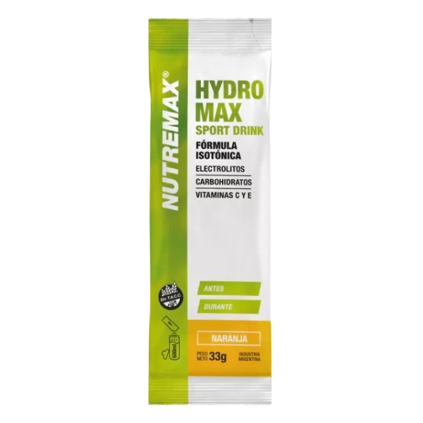 HYDROMAX SPORT DRINK 660 GR FORMULA ISOTÓNICA 20 UNIDADES NARANJA - NUTREMAX - Imagen 3