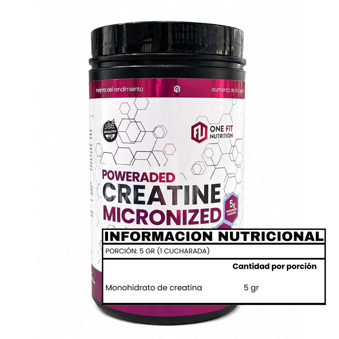 CREATINA MONOHIDRATADA MICRONIZADA 500 GR SIN SABOR - ONE FIT - Imagen 2