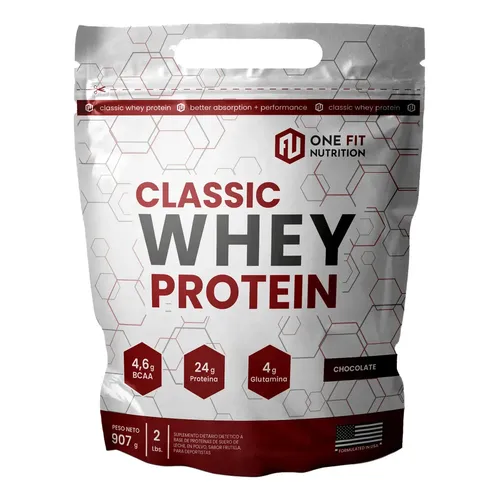 PROTEÍNA CLASSIC WHEY PROTEIN 2LB SABOR CHOCOLATE - ONE FIT - Imagen 3