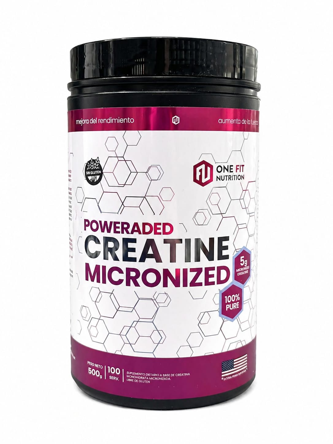 CREATINA MONOHIDRATADA MICRONIZADA 500 GR SIN SABOR - ONE FIT