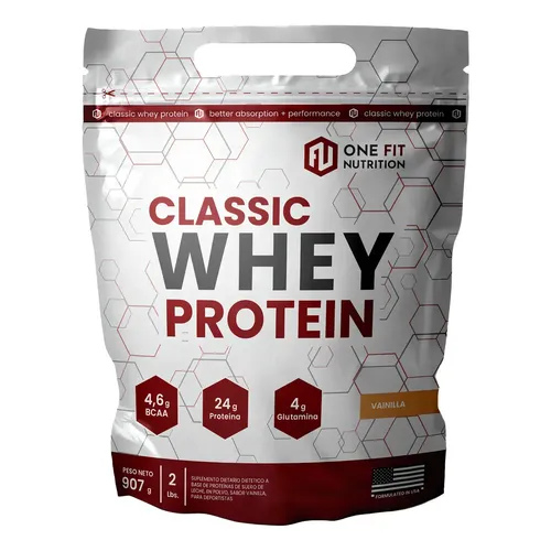 PROTEÍNA CLASSIC WHEY PROTEIN 2LB SABOR VAINILLA - ONE FIT - Imagen 3