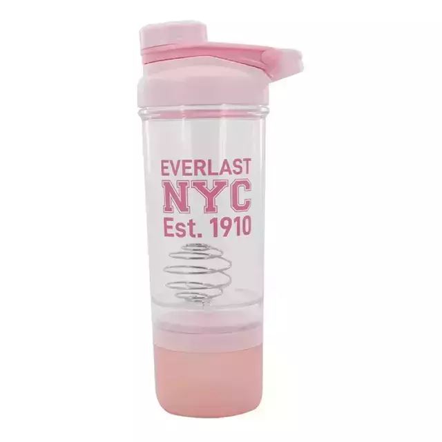 SHAKER 500 ML 2 EN 1 CON BOLA MEZCLADORA ROSA - EVERLAST