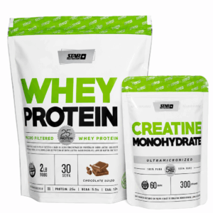 COMBO STAR NUTRITION– WHEY PROTEIN 908GR +CREATINA MONOHYDRATE 300 g