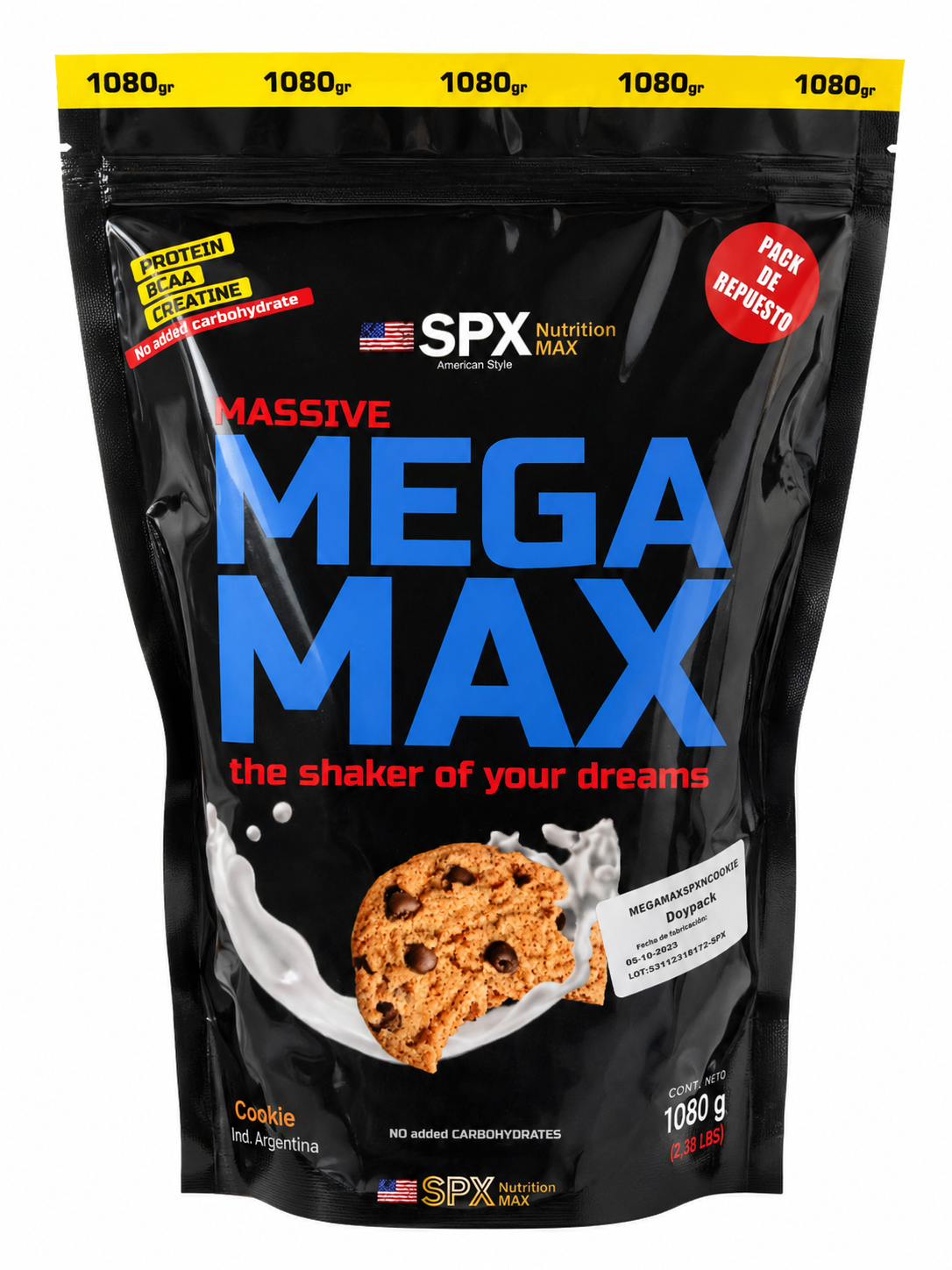 MEGA MAX (1KG) -PROTEINA + CREATINA COOKIES- SPX